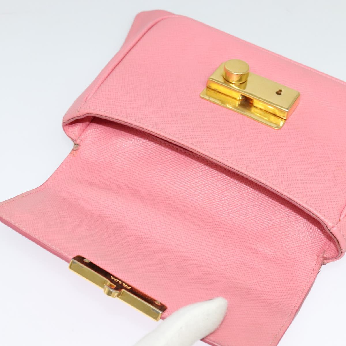 PRADA Hand Bag Safiano leather 2way Pink Auth 123909