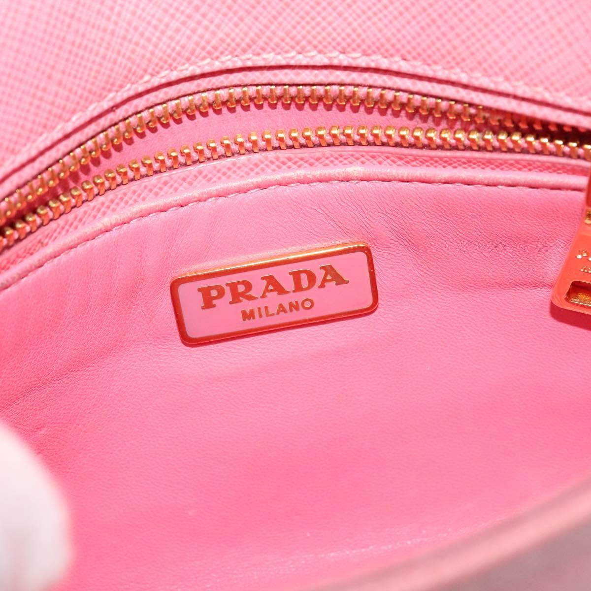PRADA Hand Bag Safiano leather 2way Pink Auth 123909