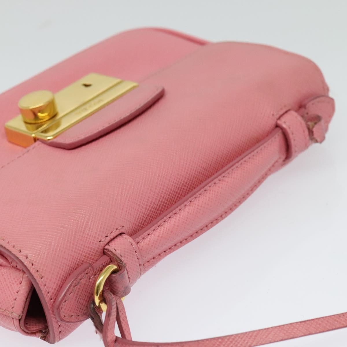 PRADA Hand Bag Safiano leather 2way Pink Auth 123909