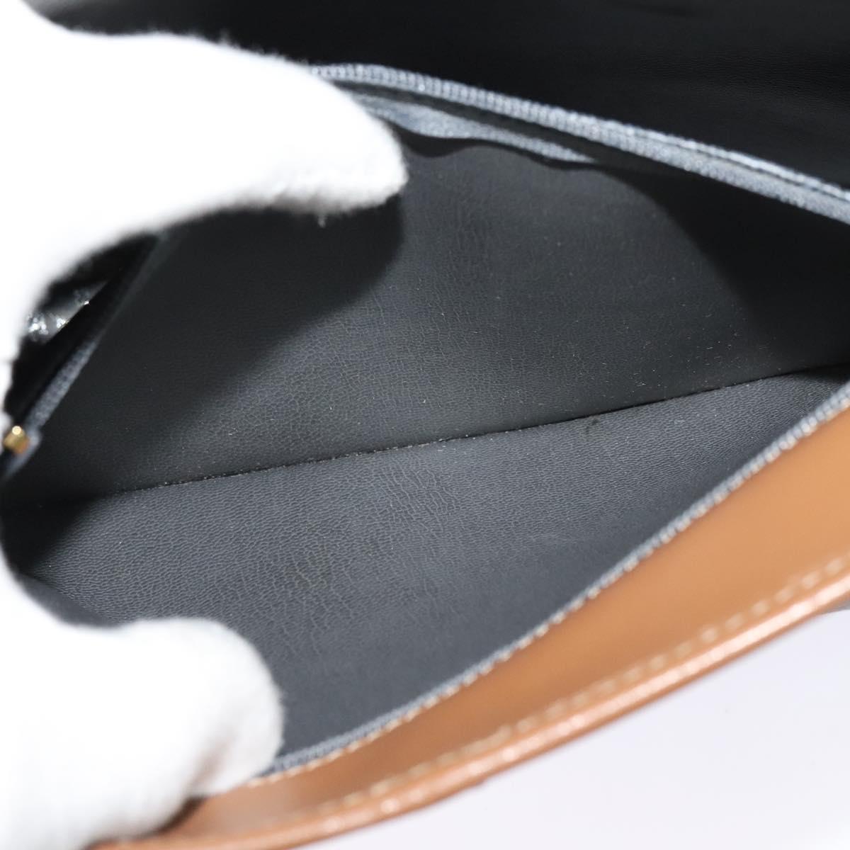 Christian Dior Honeycomb Canvas Hand Bag PVC Leather Gray Gold Auth 123911