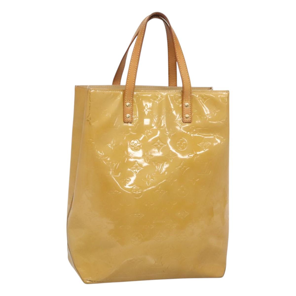 LOUIS VUITTON Monogram Vernis Reade MM Hand Bag Beige M91141 LV Auth 123966