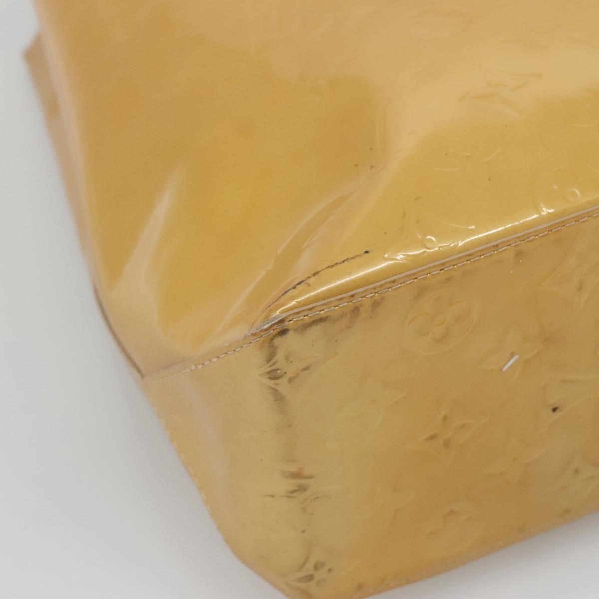 LOUIS VUITTON Monogram Vernis Reade MM Hand Bag Beige M91141 LV Auth 123966