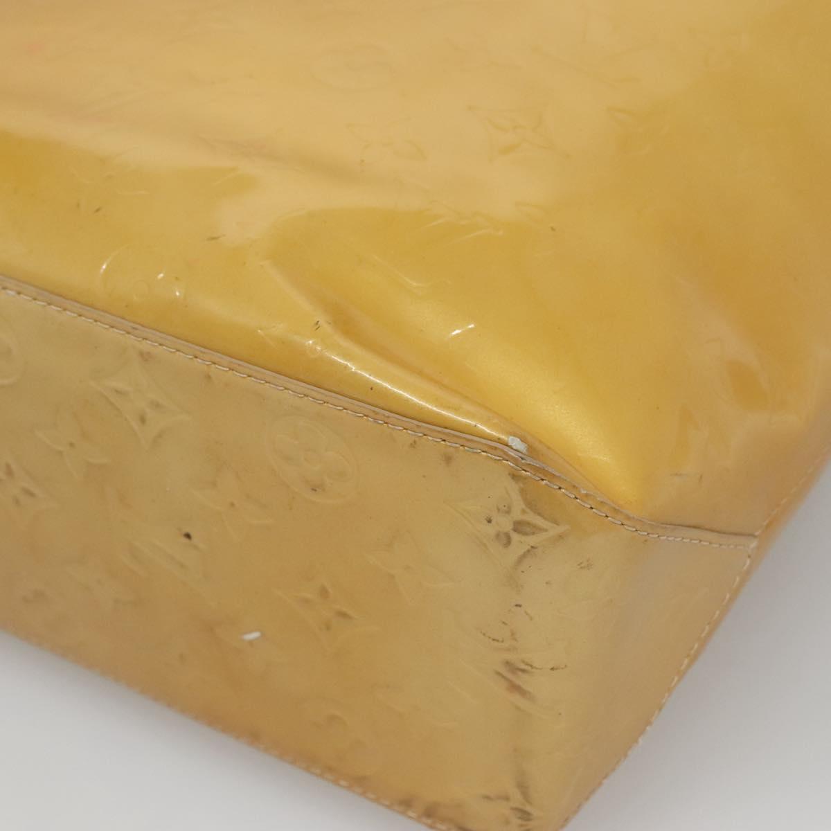 LOUIS VUITTON Monogram Vernis Reade MM Hand Bag Beige M91141 LV Auth 123966