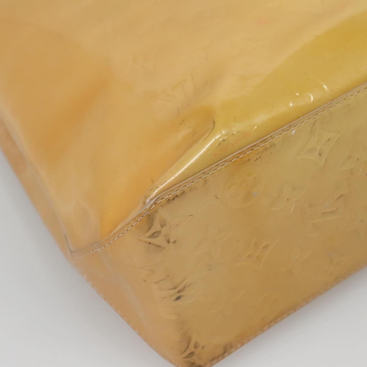 LOUIS VUITTON Monogram Vernis Reade MM Hand Bag Beige M91141 LV Auth 123966