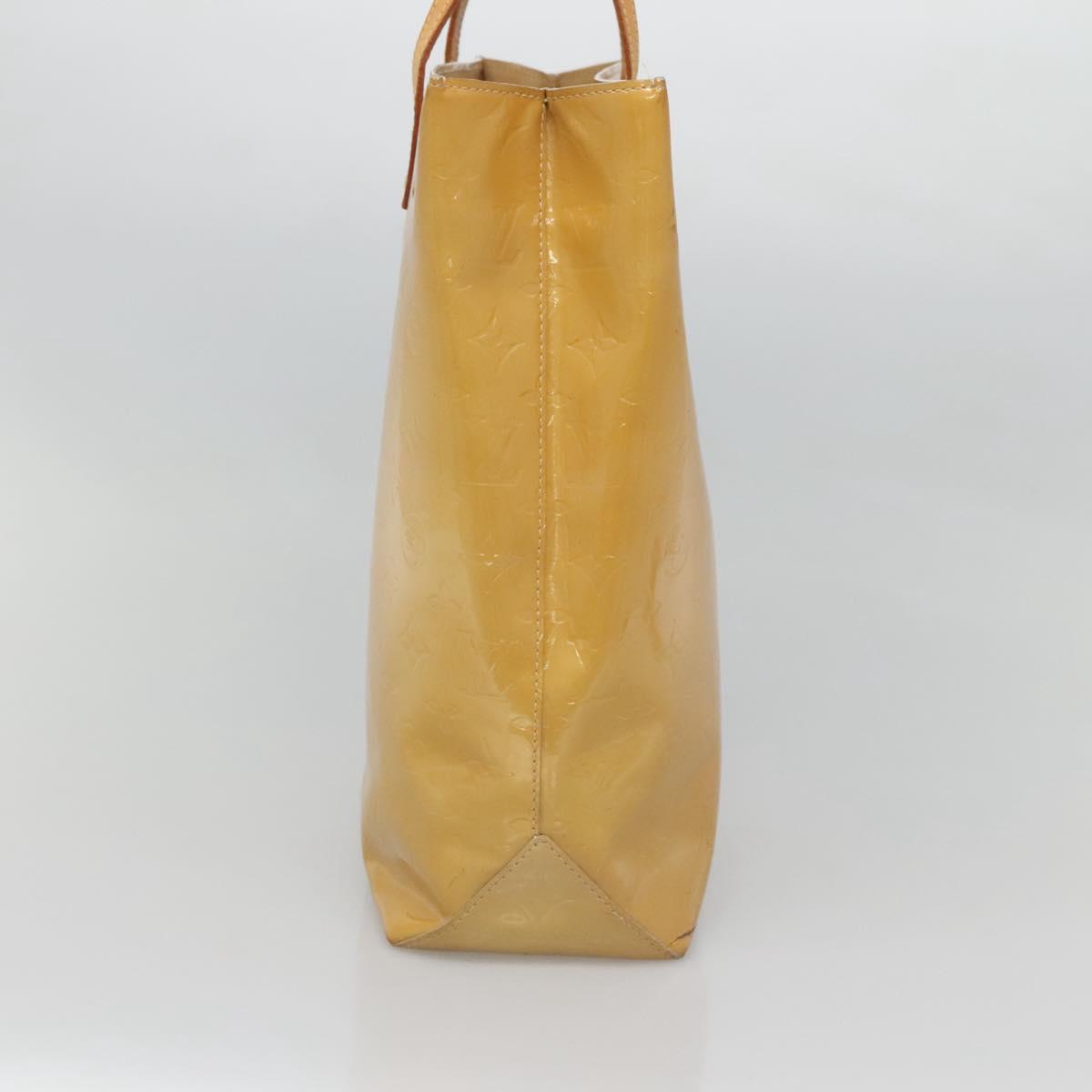 LOUIS VUITTON Monogram Vernis Reade MM Hand Bag Beige M91141 LV Auth 123966