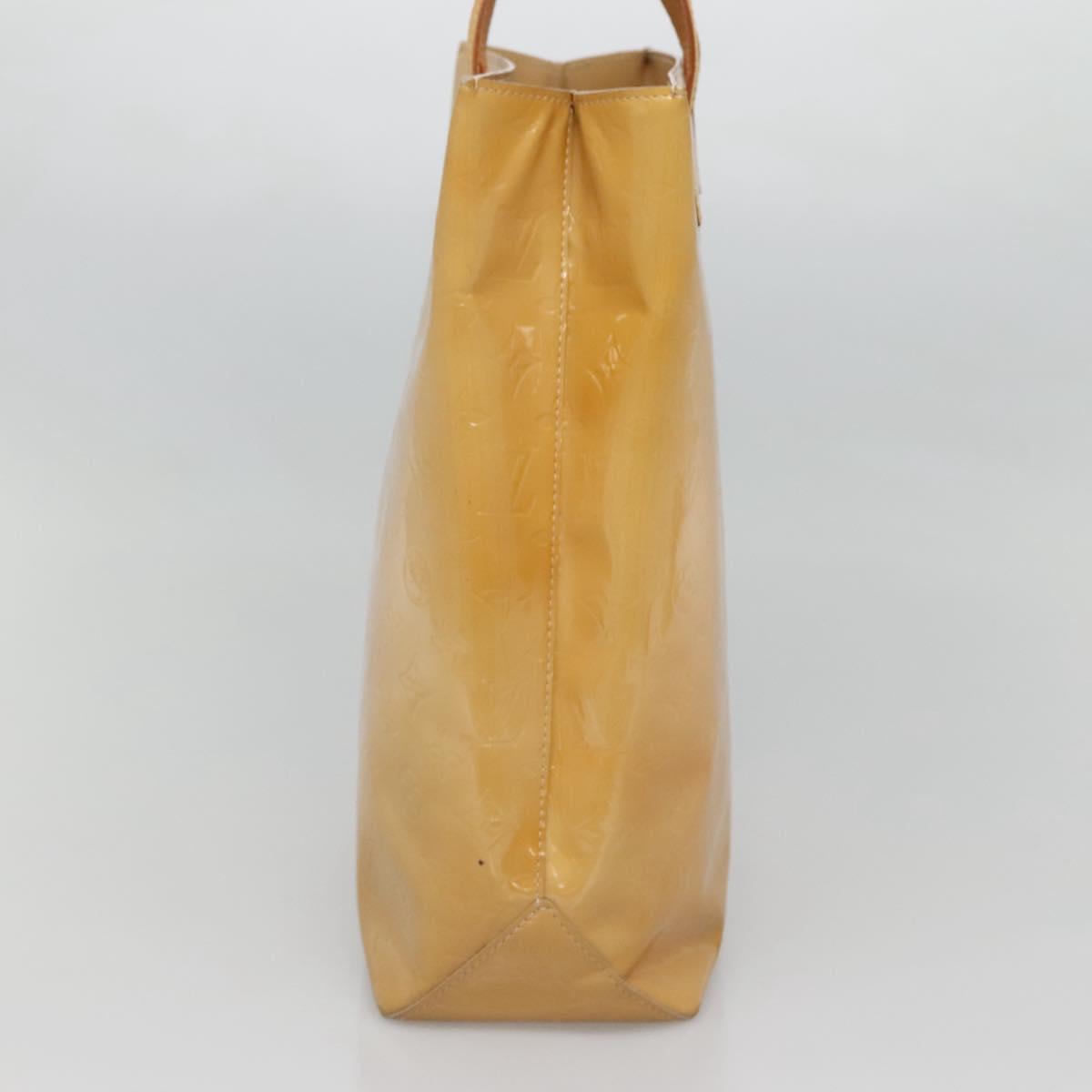 LOUIS VUITTON Monogram Vernis Reade MM Hand Bag Beige M91141 LV Auth 123966