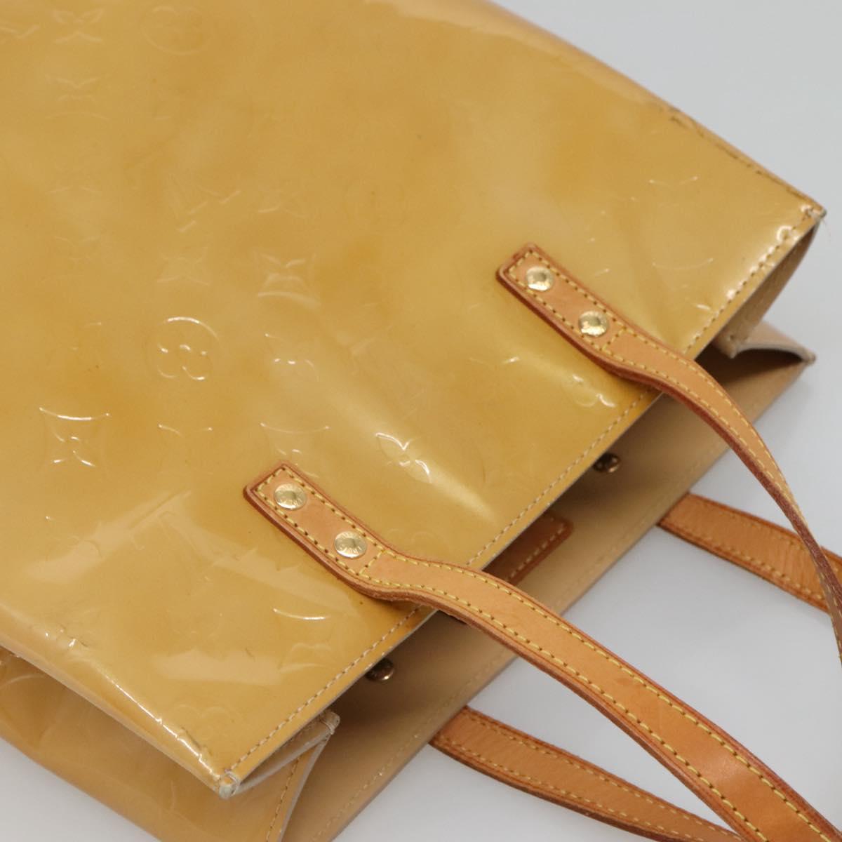 LOUIS VUITTON Monogram Vernis Reade MM Hand Bag Beige M91141 LV Auth 123966