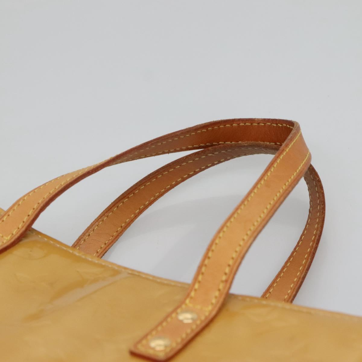 LOUIS VUITTON Monogram Vernis Reade MM Hand Bag Beige M91141 LV Auth 123966