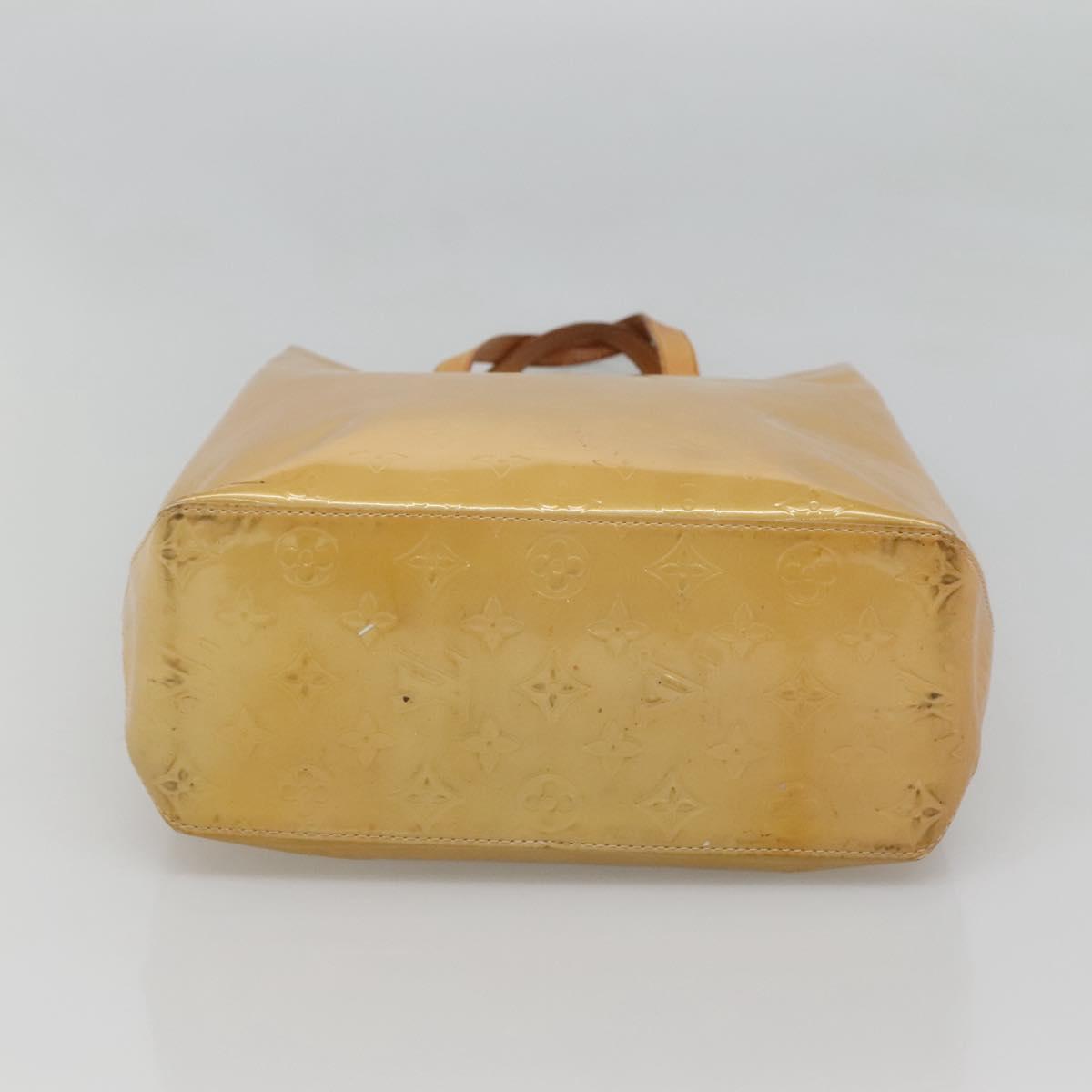 LOUIS VUITTON Monogram Vernis Reade MM Hand Bag Beige M91141 LV Auth 123966