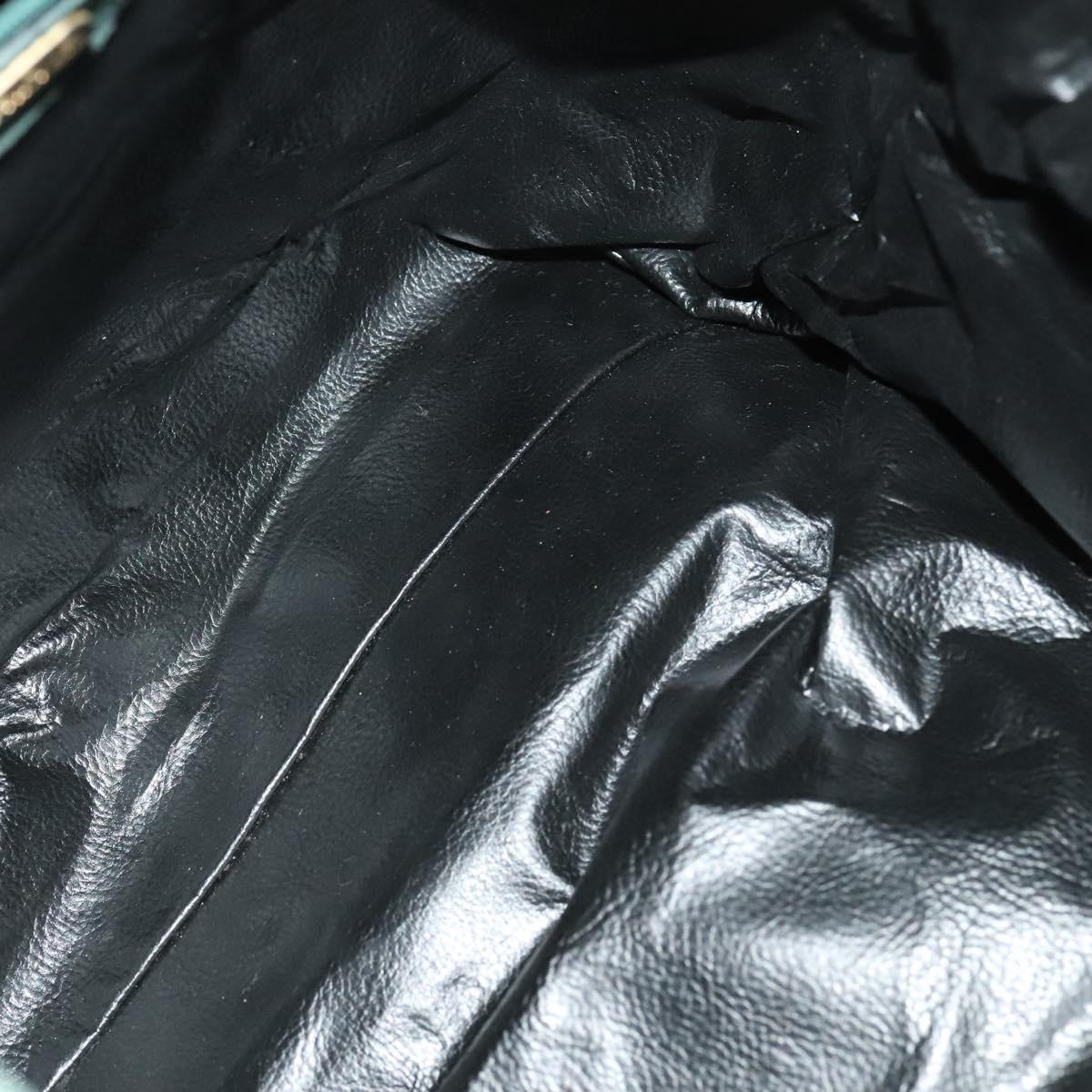 FENDI Shoulder Bag Suede Green Gold Auth 123979