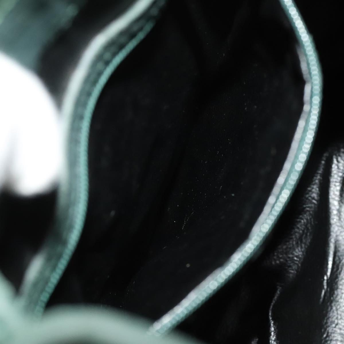 FENDI Shoulder Bag Suede Green Gold Auth 123979