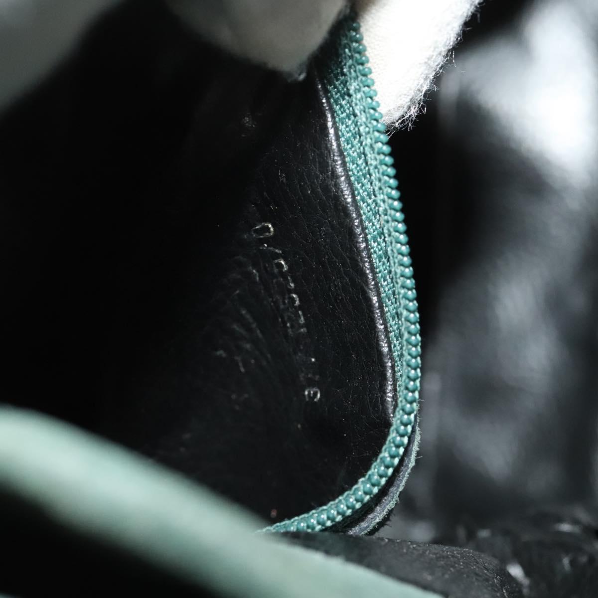 FENDI Shoulder Bag Suede Green Gold Auth 123979