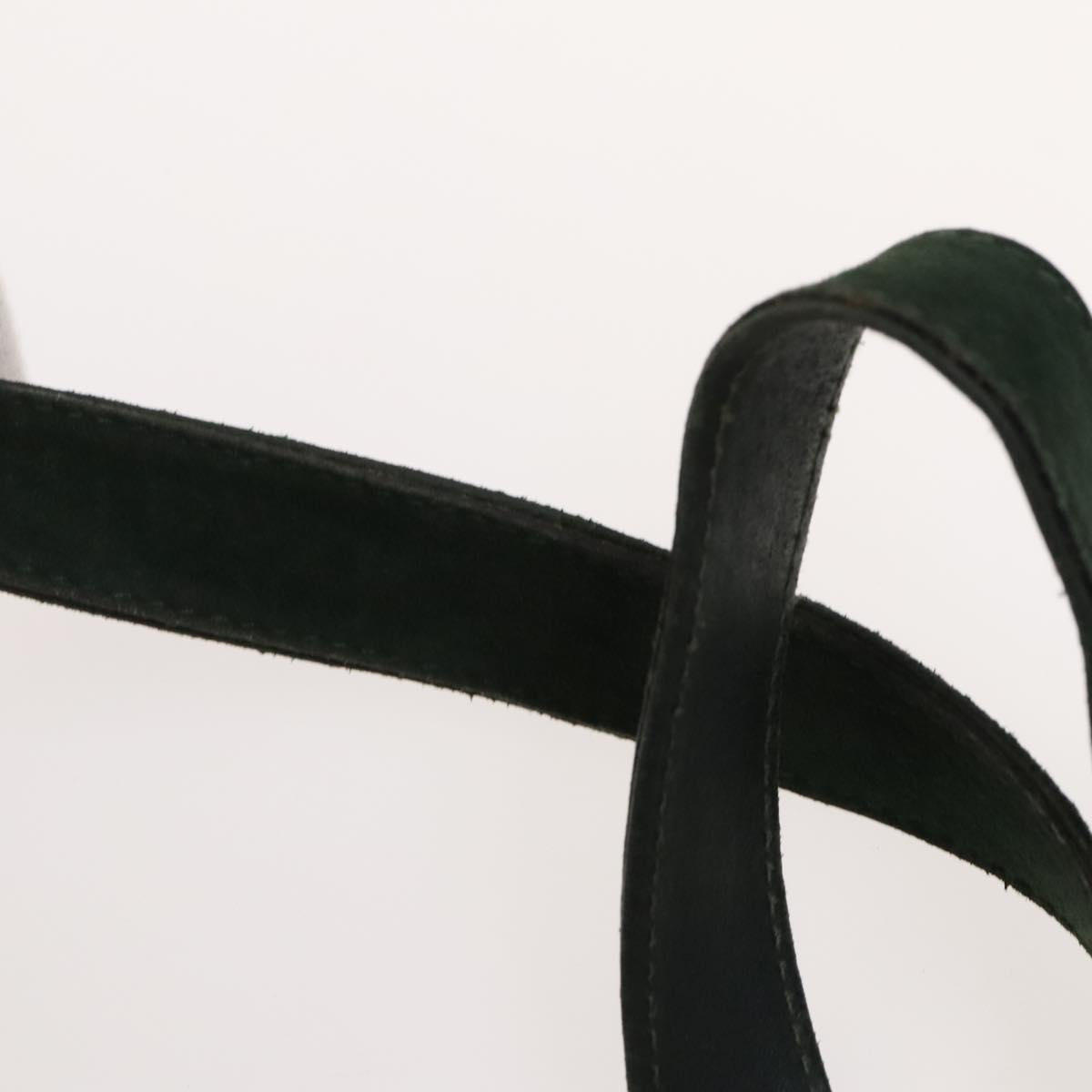 FENDI Shoulder Bag Suede Green Gold Auth 123979