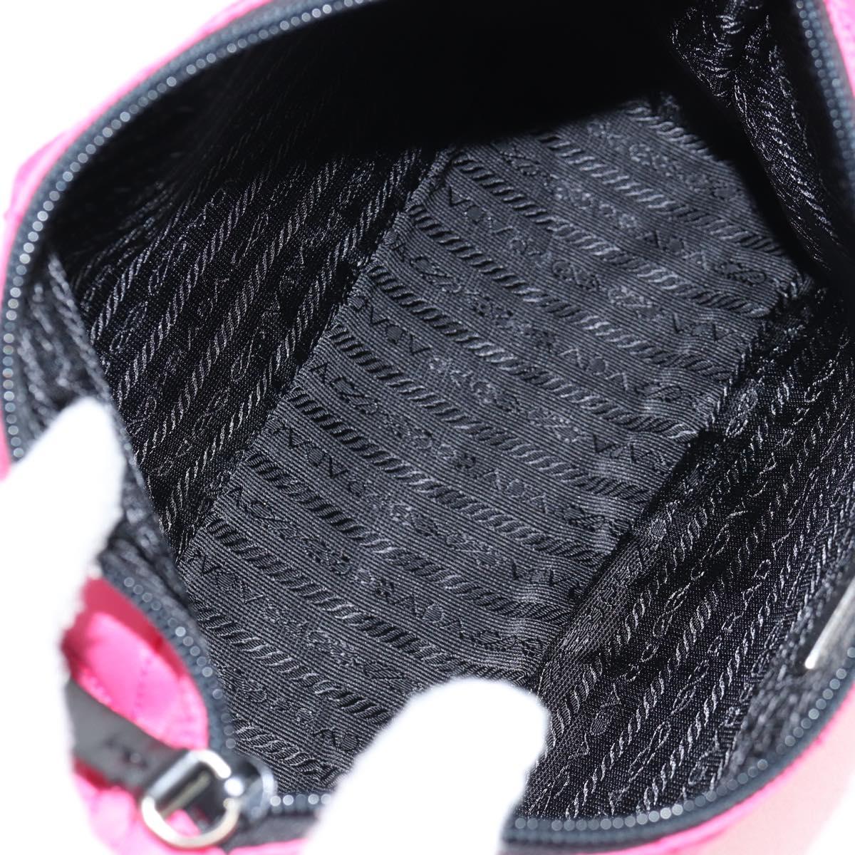 PRADA Pouch Nylon Pink Silver Auth 123980V