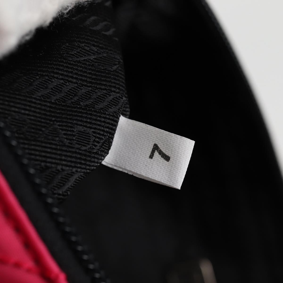 PRADA Pouch Nylon Pink Silver Auth 123980V