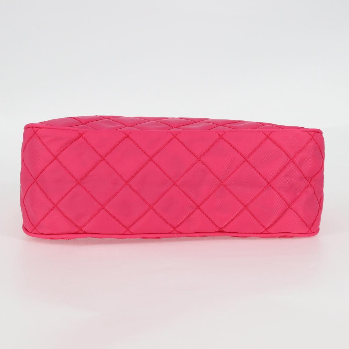 PRADA Pouch Nylon Pink Silver Auth 123980V