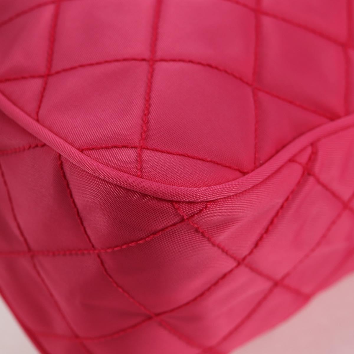 PRADA Pouch Nylon Pink Silver Auth 123980V