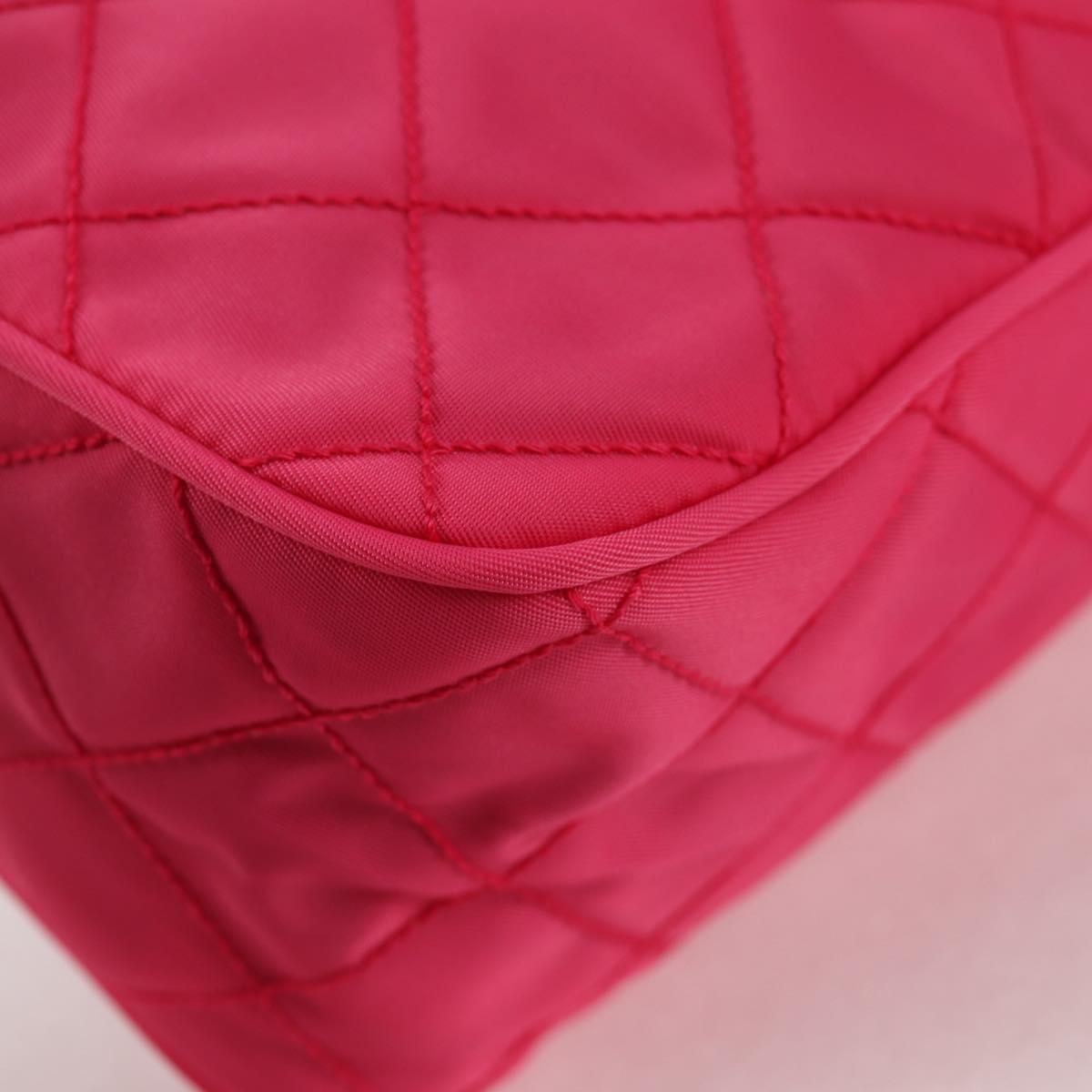 PRADA Pouch Nylon Pink Silver Auth 123980V