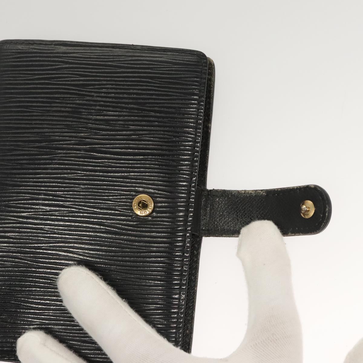 LOUIS VUITTON Epi Agenda PM Day Planner Cover Black R20052 LV Auth 124013