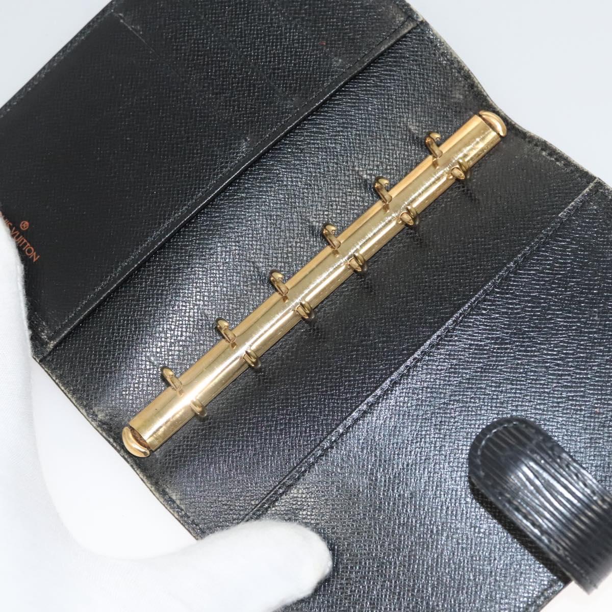 LOUIS VUITTON Epi Agenda PM Day Planner Cover Black R20052 LV Auth 124013