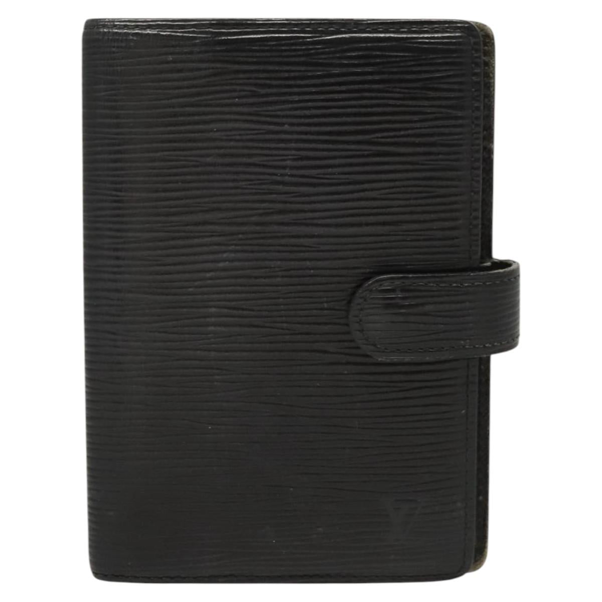LOUIS VUITTON Epi Agenda PM Day Planner Cover Black R20052 LV Auth 124013