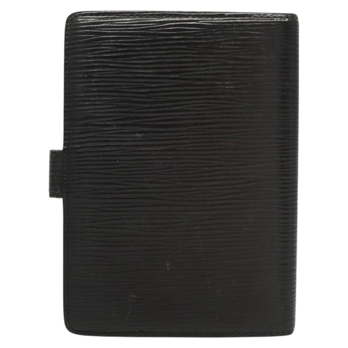 LOUIS VUITTON Epi Agenda PM Day Planner Cover Black R20052 LV Auth 124013