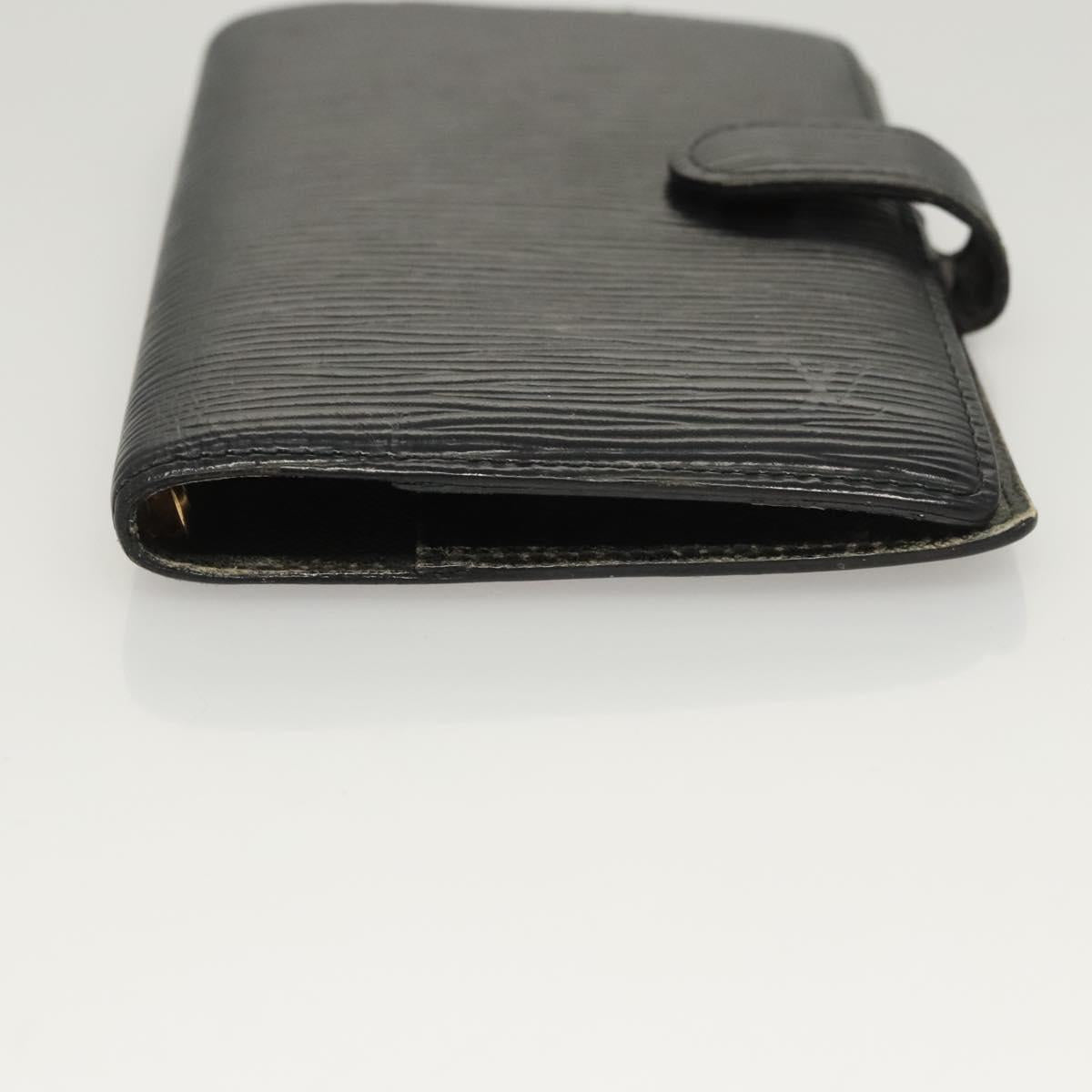 LOUIS VUITTON Epi Agenda PM Day Planner Cover Black R20052 LV Auth 124013