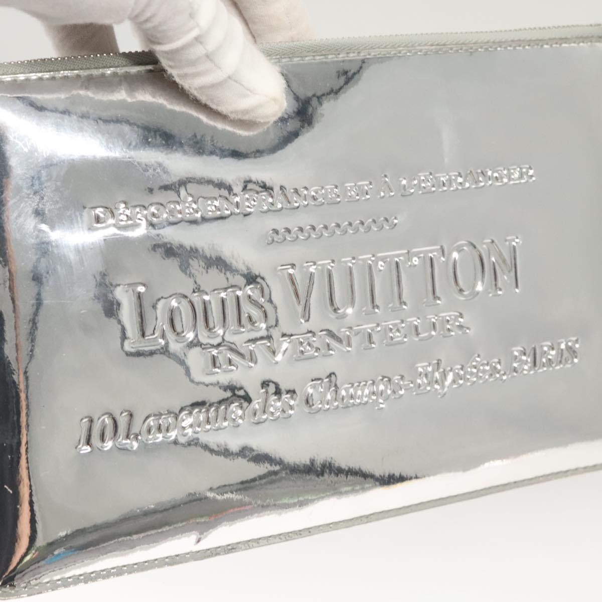 LOUIS VUITTON Monogram Miroir Pochette Platt Pouch Silver M95277 LV Auth 124039