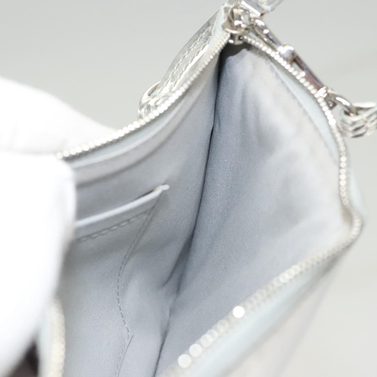 LOUIS VUITTON Monogram Miroir Pochette Platt Pouch Silver M95277 LV Auth 124039