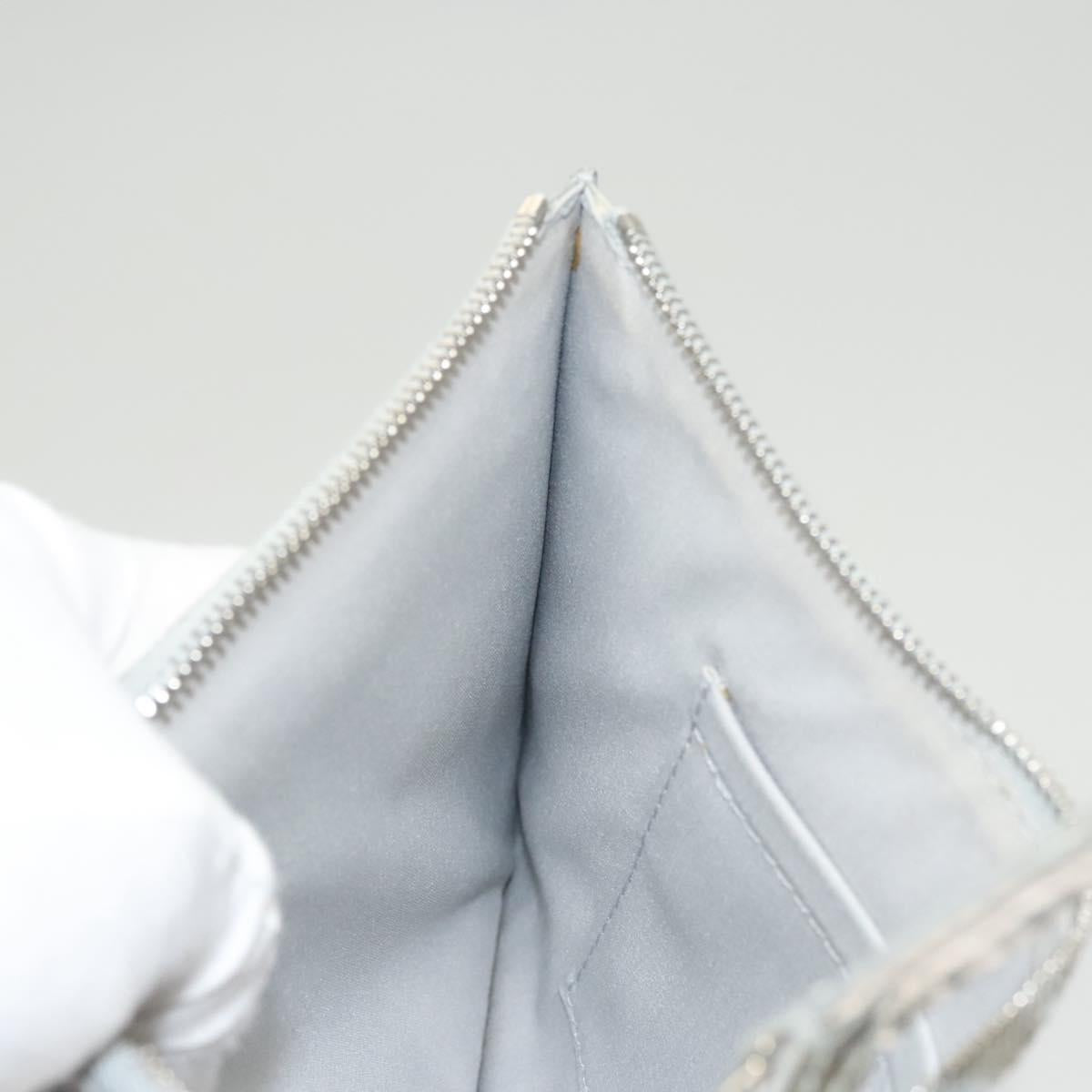 LOUIS VUITTON Monogram Miroir Pochette Platt Pouch Silver M95277 LV Auth 124039