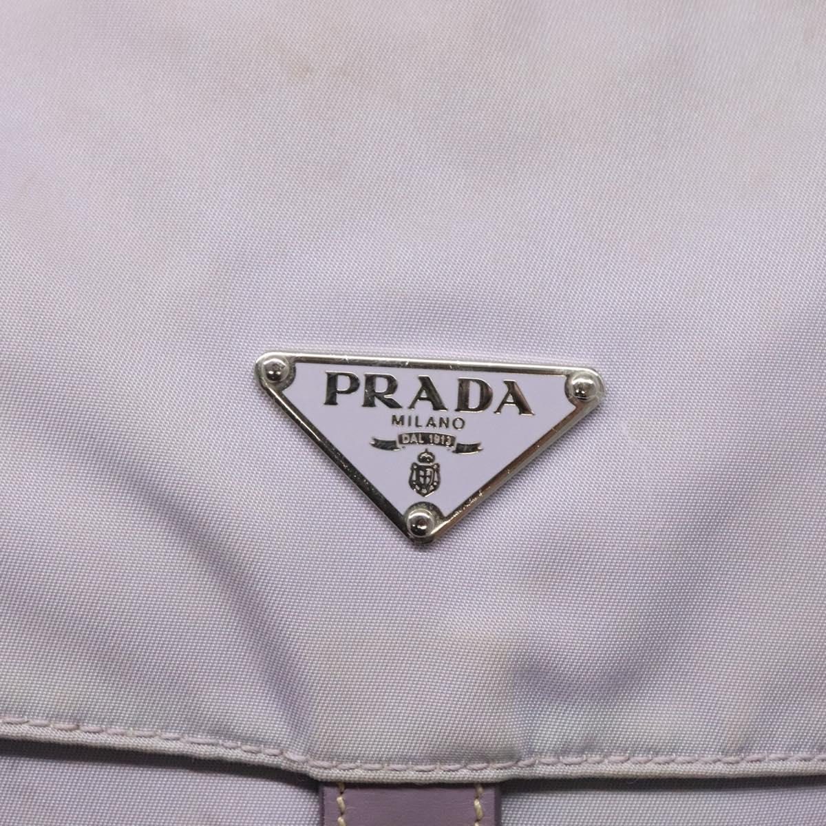 PRADA Shoulder Bag Nylon Purple Silver Auth 124063