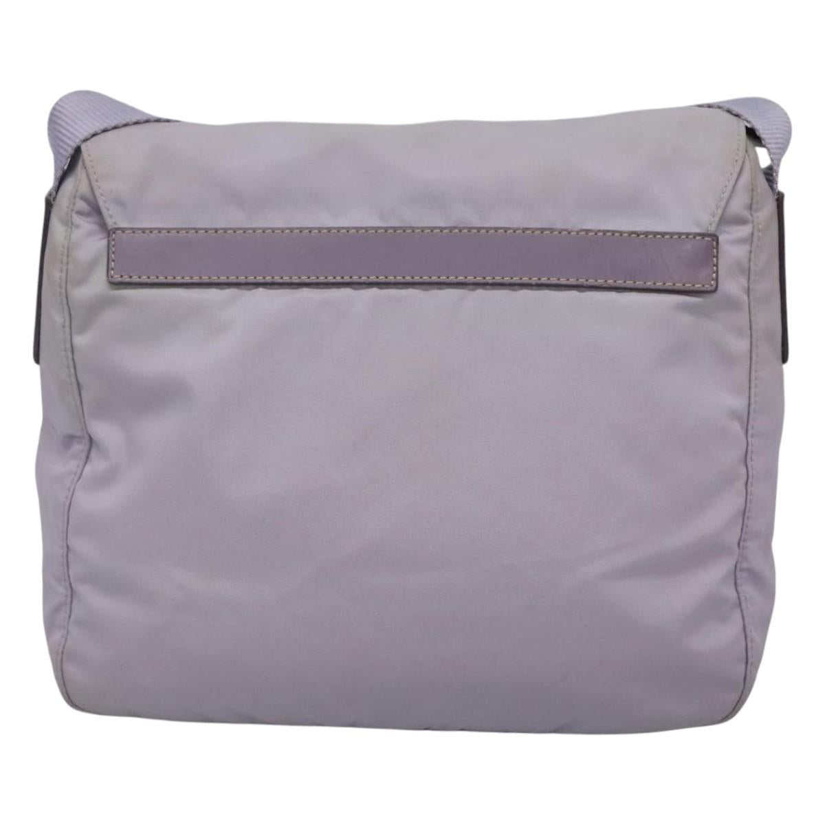 PRADA Shoulder Bag Nylon Purple Silver Auth 124063