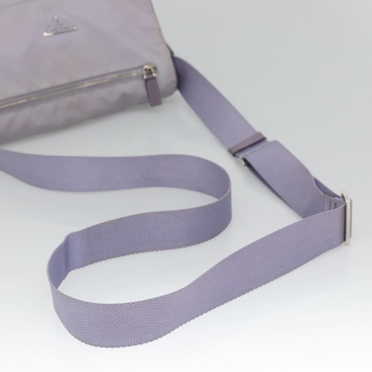 PRADA Shoulder Bag Nylon Purple Silver Auth 124063