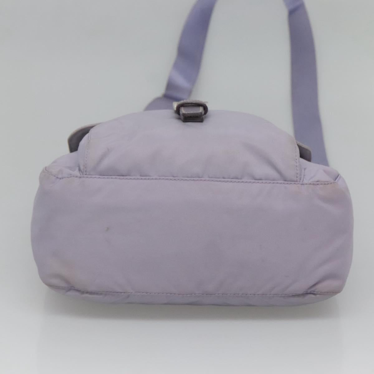PRADA Shoulder Bag Nylon Purple Silver Auth 124063