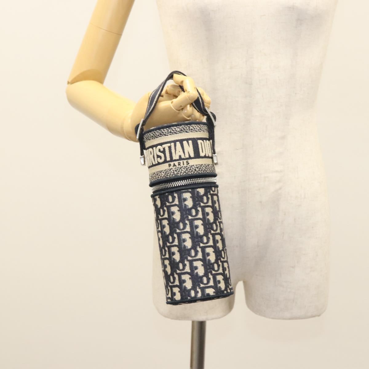 Christian Dior Oblique Fragrance Case Accessory Case Canvas Navy Auth 124067