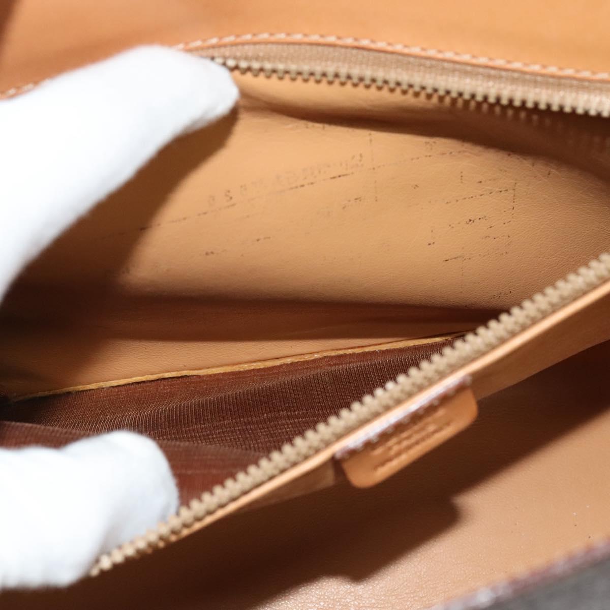 CELINE Macadam Canvas Hand Bag PVC Leather 2way Brown Gold Auth 124072