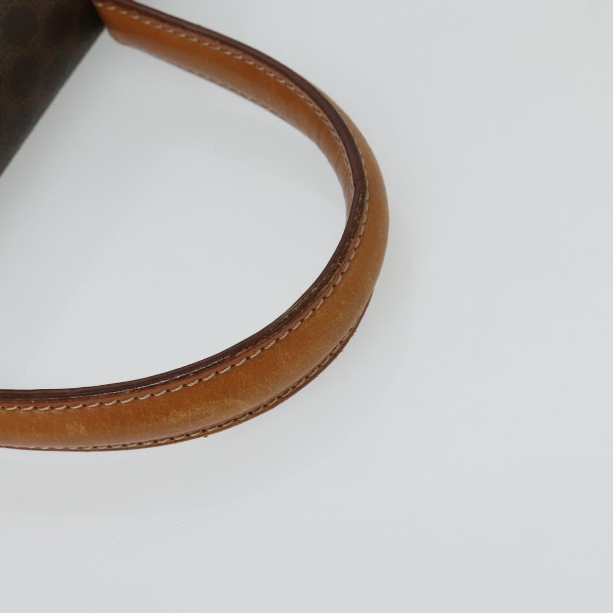 CELINE Macadam Canvas Hand Bag PVC Leather 2way Brown Gold Auth 124072