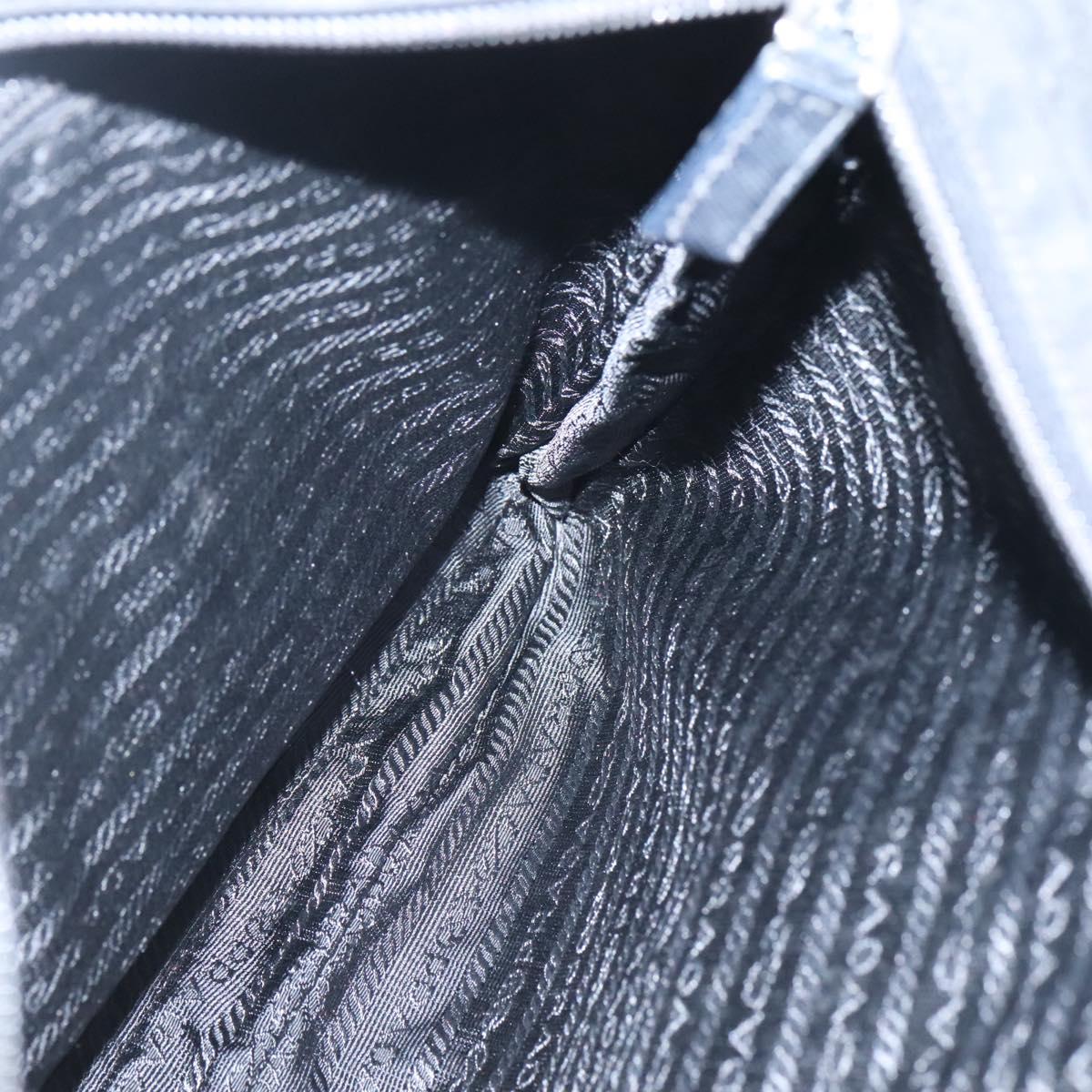 PRADA Shoulder Bag Nylon Black Silver Auth 124085