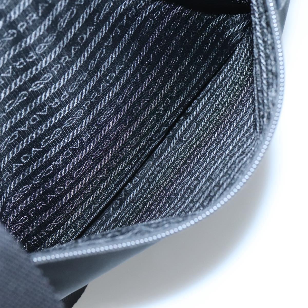 PRADA Shoulder Bag Nylon Black Silver Auth 124085