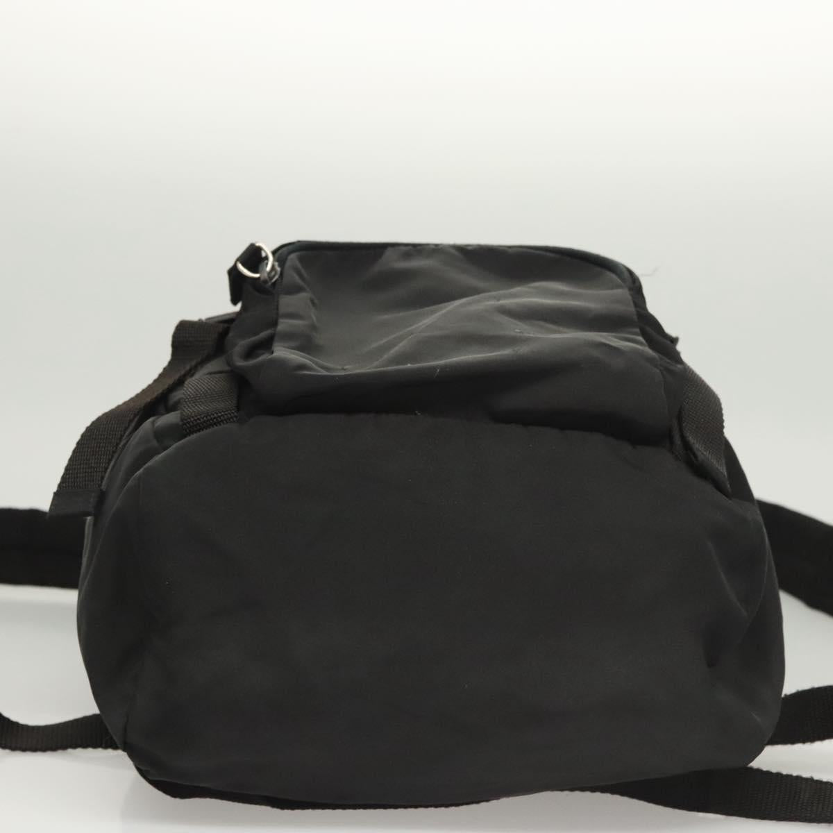 PRADA Backpack Nylon Black Silver Auth 124087