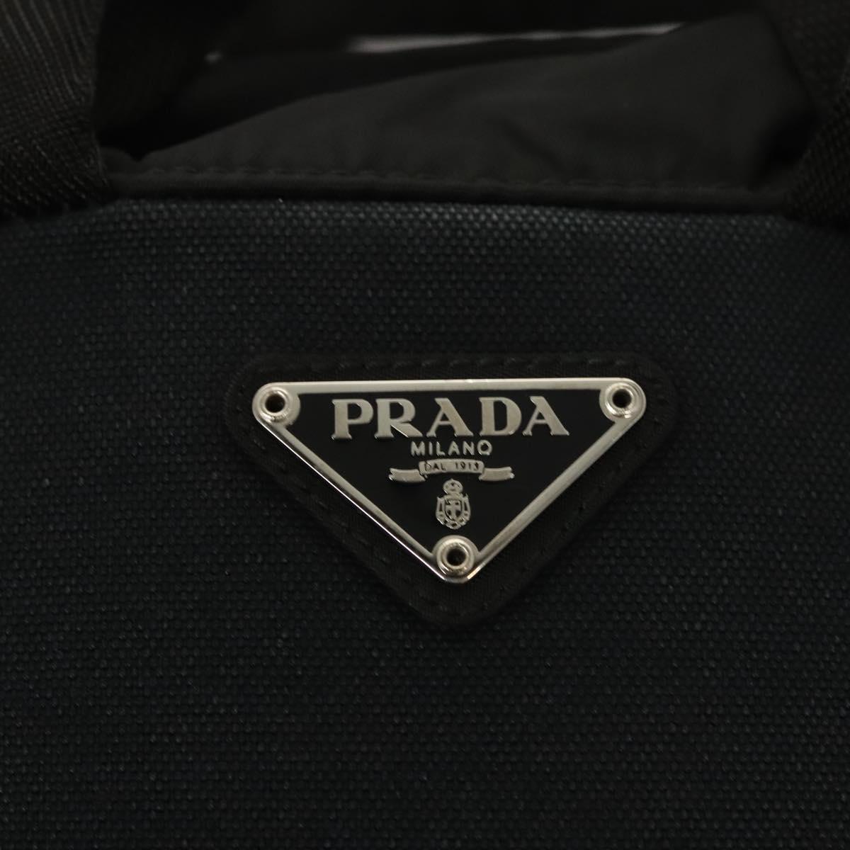PRADA Backpack Nylon Black Silver Auth 124087