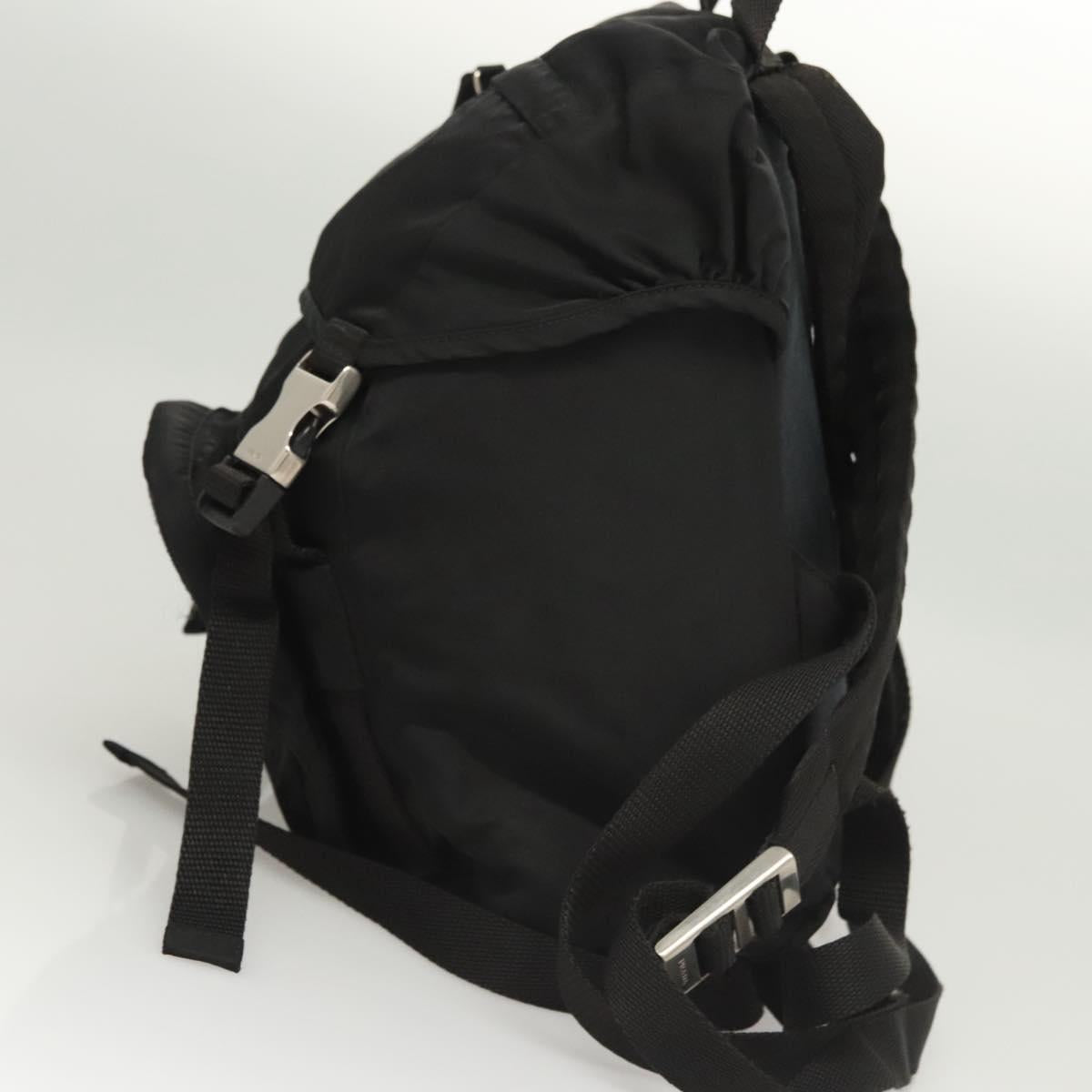 PRADA Backpack Nylon Black Silver Auth 124087