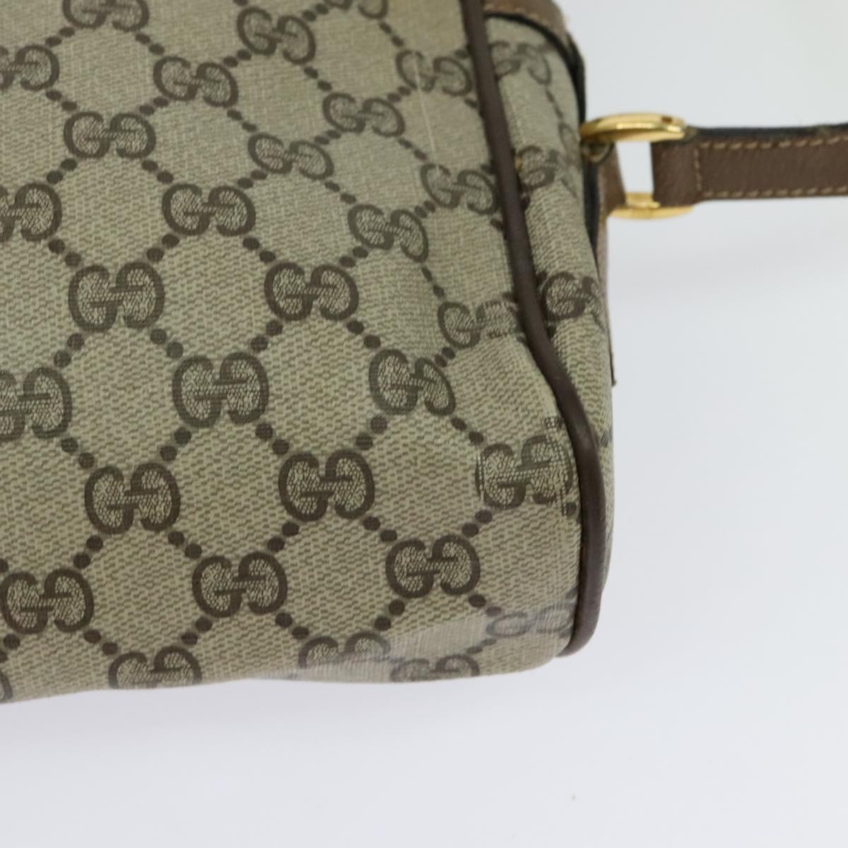 GUCCI GG Supreme Web Sherry Line Shoulder Bag PVC Beige 24 02 005 Auth 124097