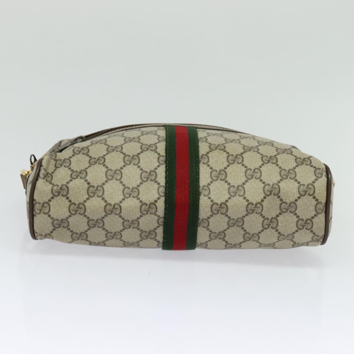 GUCCI GG Supreme Web Sherry Line Shoulder Bag PVC Beige 24 02 005 Auth 124097