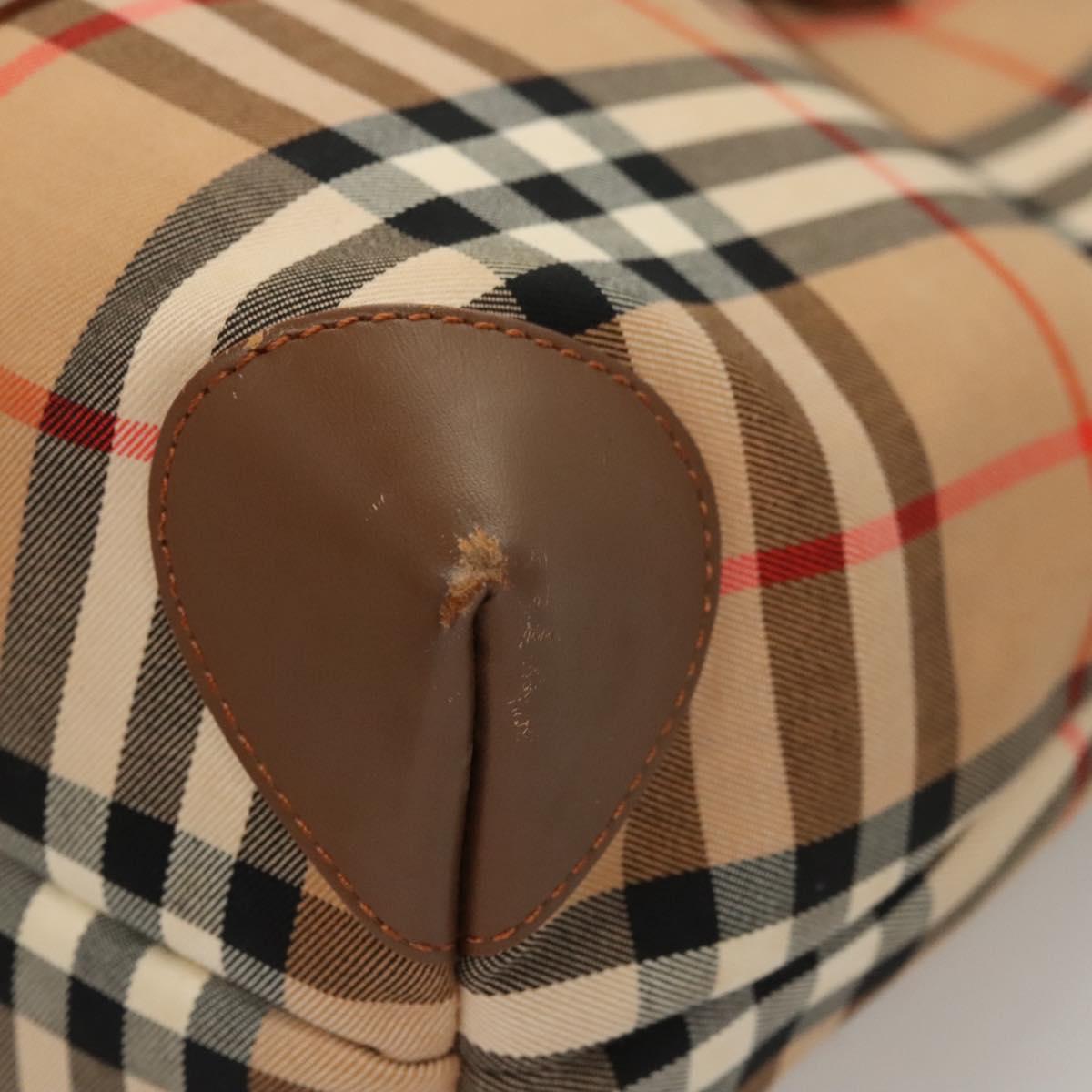 BURBERRY Nova Check Tote Bag Canvas Beige Auth 124112