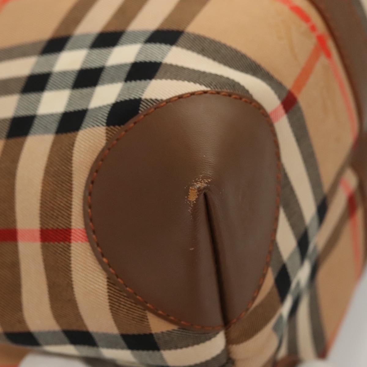 BURBERRY Nova Check Tote Bag Canvas Beige Auth 124112
