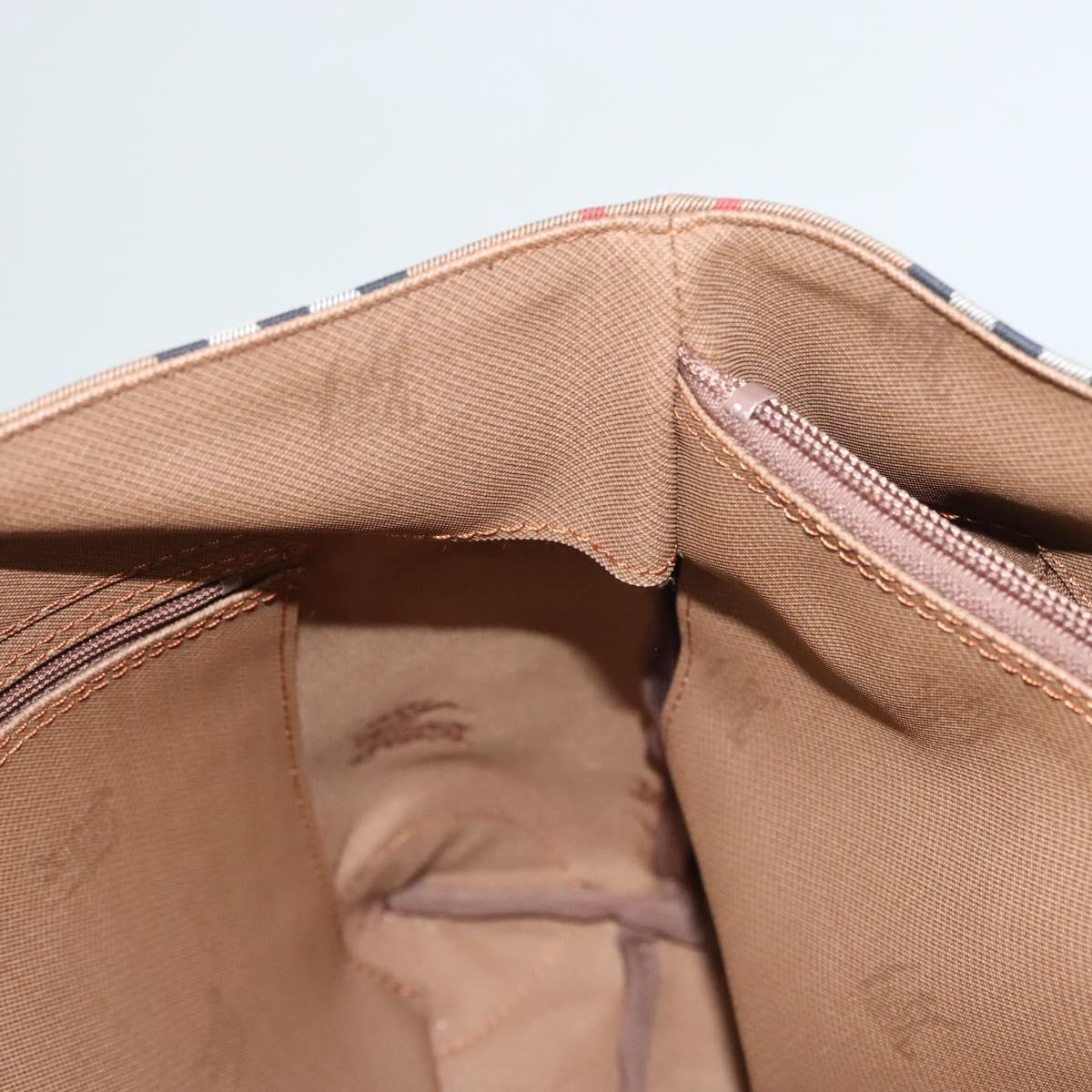 BURBERRY Nova Check Tote Bag Canvas Beige Auth 124112