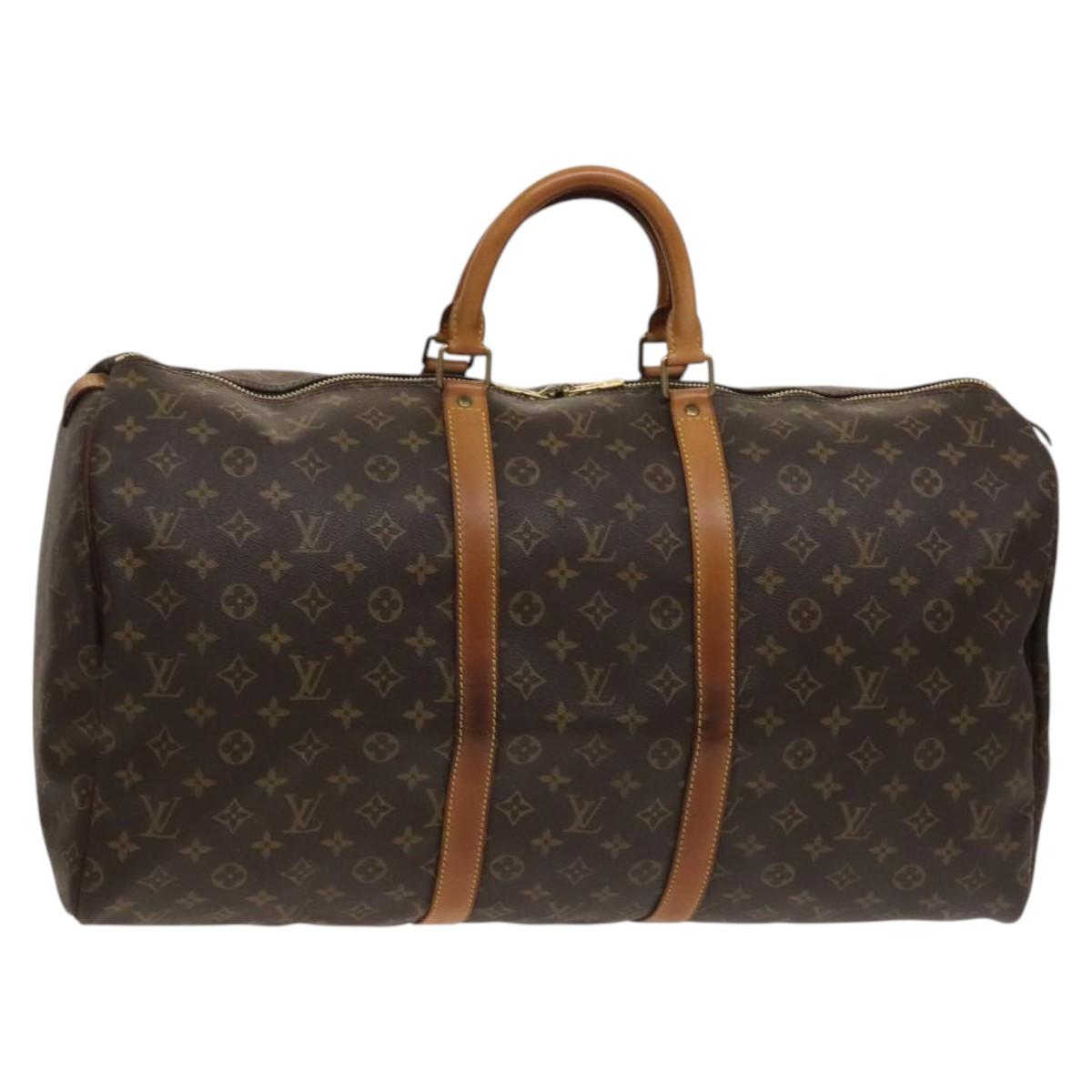 LOUIS VUITTON Monogram Keepall 55 Boston Bag M41424 LV Auth 124121