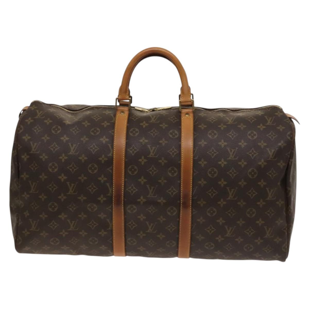 LOUIS VUITTON Monogram Keepall 55 Boston Bag M41424 LV Auth 124121
