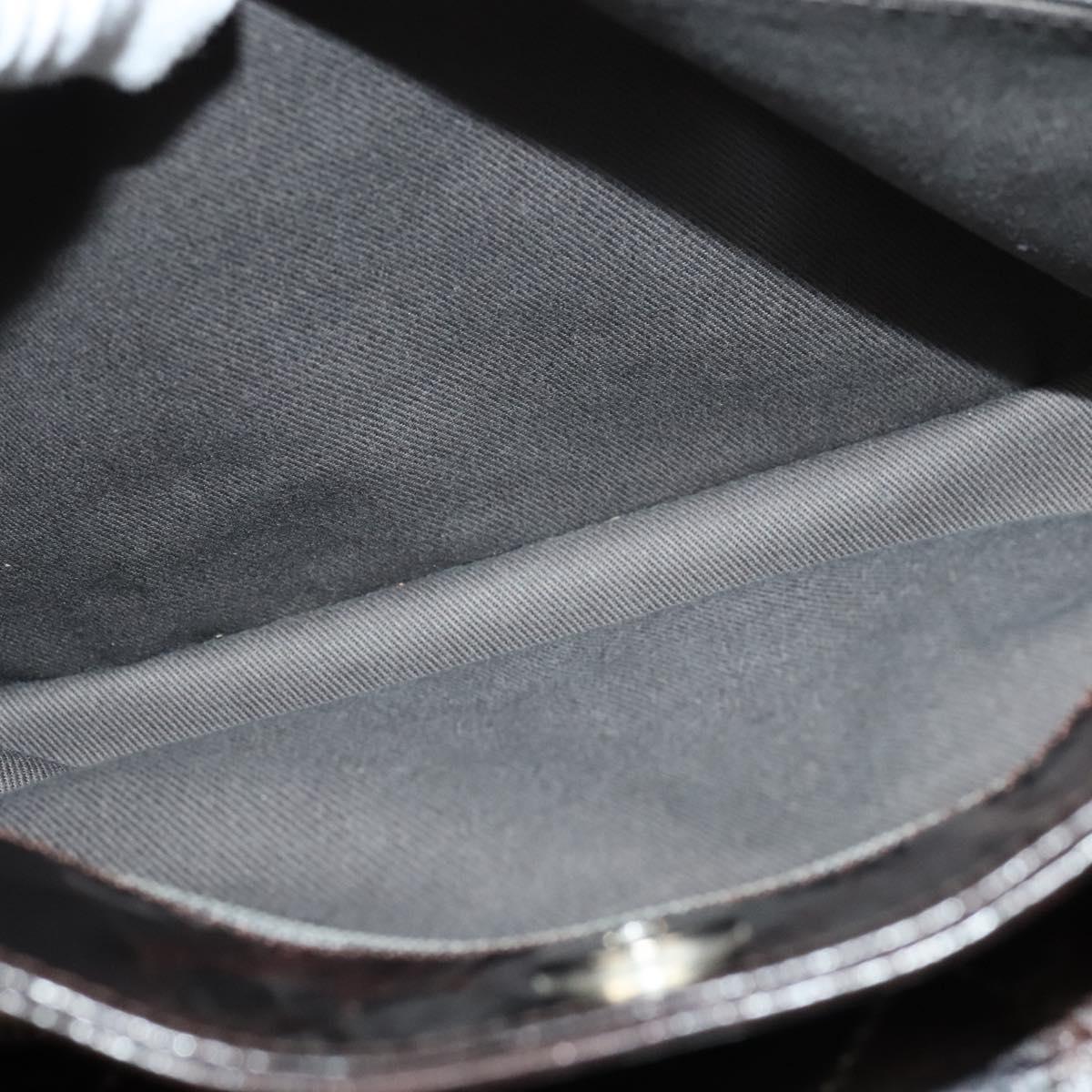 CHANEL Matelasse COCO Mark Hand Bag Patent leather Dark Brown CC Auth 124127